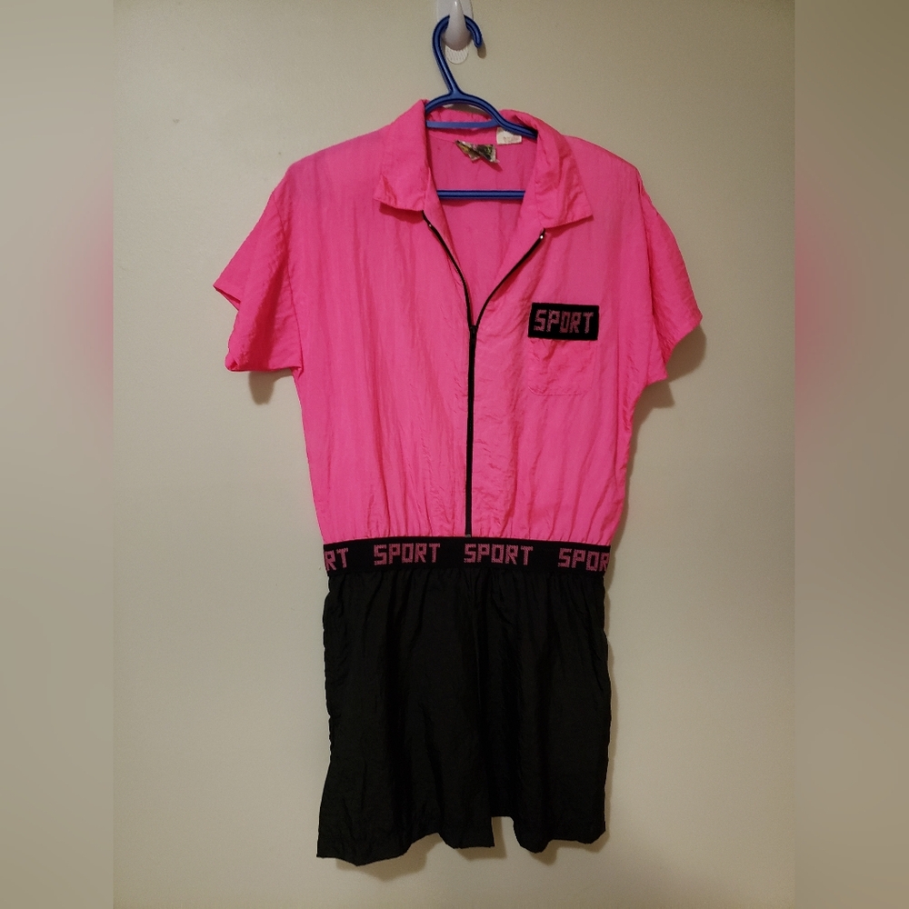 Vintage Jonathan G Bright Pink Barbie Rompers Size Medium